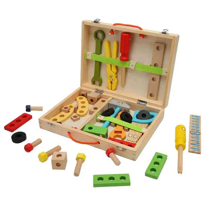 [JO5784] Herramientas 36 piezas de madera, con valija, en caja