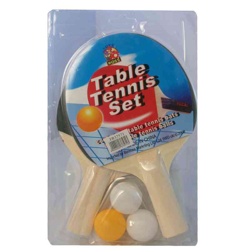 [JU0203] Paletas de ping pong con 3 pelotas, en blister