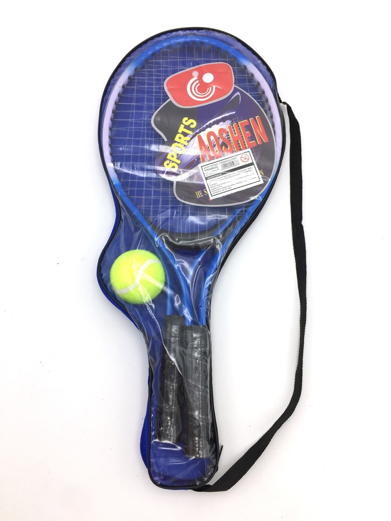 [JU0867] Raqueta de tenis x2, con pelota, en funda de PVC