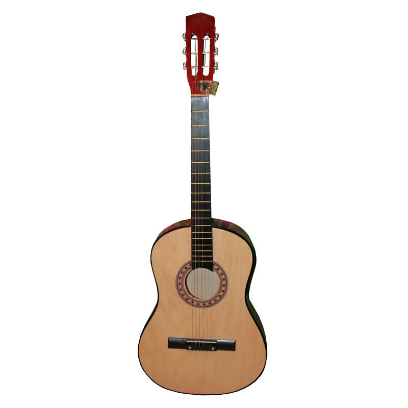 Guitarra de madera clásica, grande, en caja