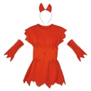 Disfraz de diablita, vestido, faja y tiara, en bolsa