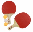 Paletas de ping pong y 3 pelotas, en sobre de PVC