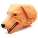Títere de goma, cabeza de perro, en red