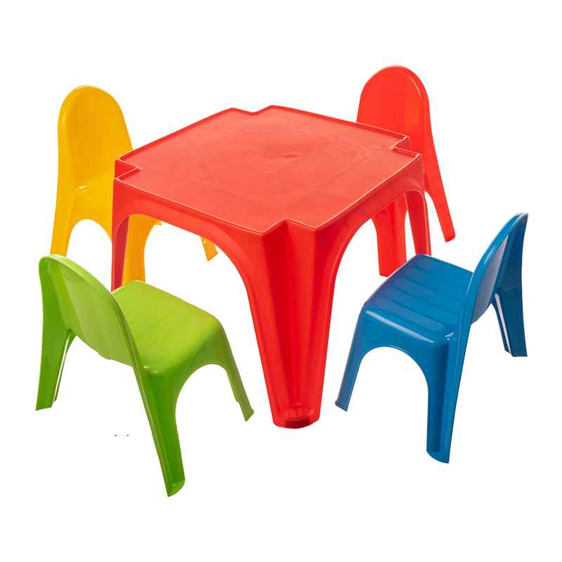 [JU5130] Mesa de plástico con 4 sillas, STARPLAY, en caja