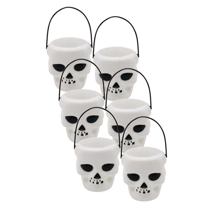 [JU5421BL] Balde halloween x6 calavera, en bolsa