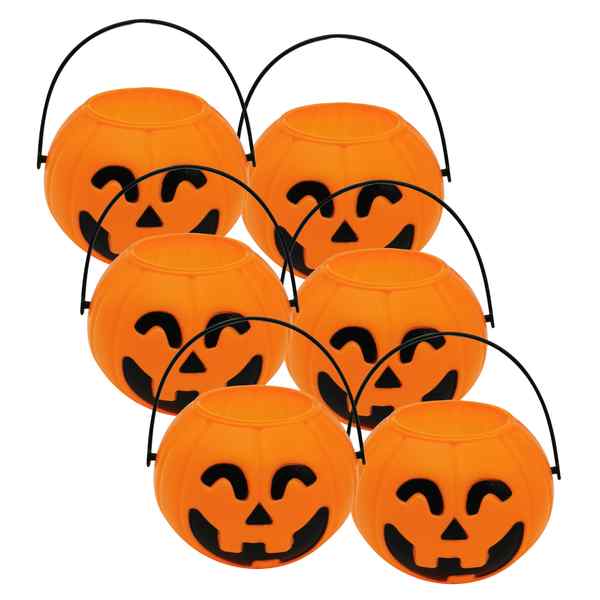 [JU5421NJ] Balde halloween x6 calabaza chica, en bolsa