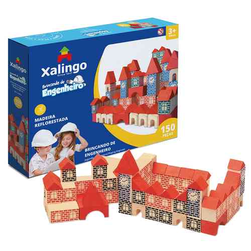 [JU5571] Bloques de madera, 150 piezas, XALINGO, en caja