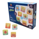 Juego de mesa, memoria, frutas 24 piezas de madera, XALINGO, en caja