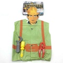Disfraz de constructor chaleco de nylon con accesorios en bolsa
