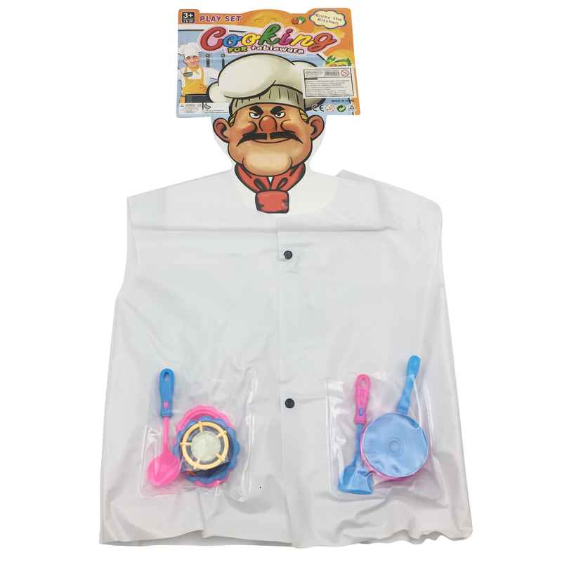 Disfraz de cocinero chaleco de nylon con accesorios en bolsa