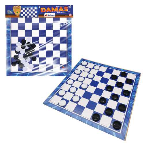 Juego de mesa, damas, tablero de madera, en bolsa, XALINGO