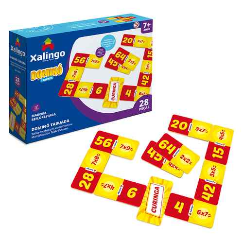 [JU5929] Juego de mesa, dominó, 28 piezas de madera divisiones, XALINGO, en caja