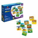 Juego de mesa, memoria, animales con sus crías, 20 piezas de madera, XALINGO, en caja