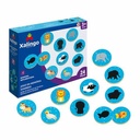 Juego de mesa, memoria, sombras, 24 piezas de madera, XALINGO, en caja