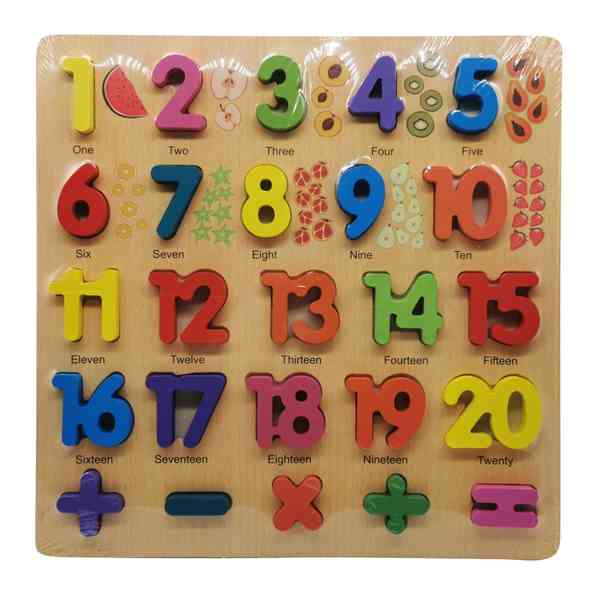 Encastre de madera, letras-números