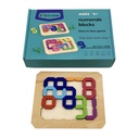Juego de mesa, puzzle de madera, números, varios patrones, en caja