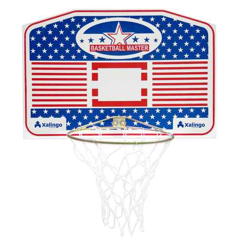 [JU6355] Tablero de basket para pared, de madera, aro de metal 37cm, XALINGO, en caja