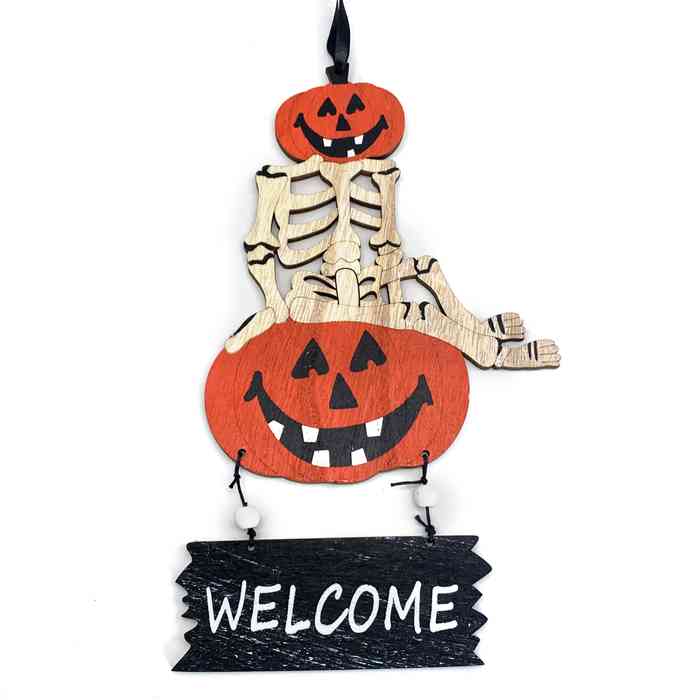 [JU6392] Adorno cartel de madera halloween