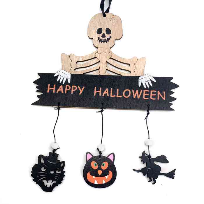 [JU6393] Adorno cartel de madera haloween