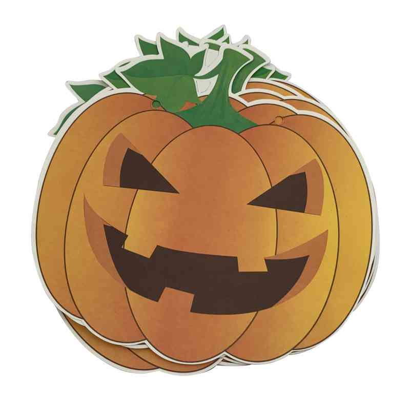 Guirnalda halloween de cartón calabazas x8, en bolsa