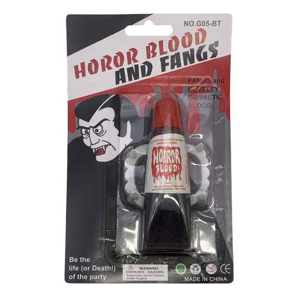 [JU6424] Dientes blancos con sangre, en blister