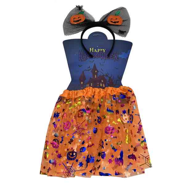 Disfraz pollera y tiara para halloween, en bolsa