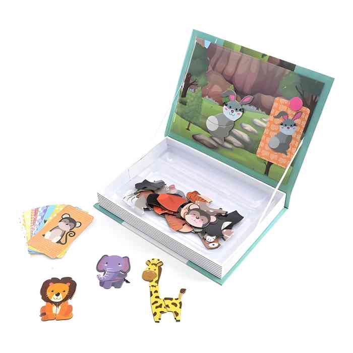 Puzzle magnético, 59 piezas, animales, en caja