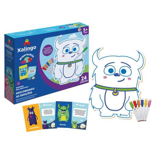[JU6730] Cuadro para colorear, emociones 4 marcadores y 24 cartas, XALINGO, en caja