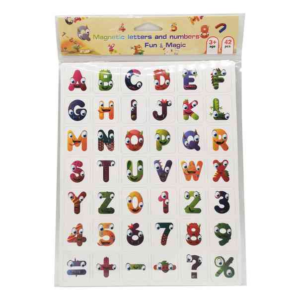 [JU6760] Letras y números magnéticos, 42 piezas en bolsa
