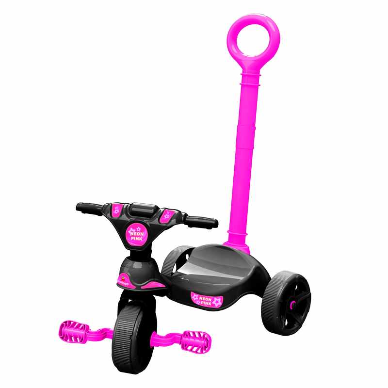 [JU6783FC] Triciclo de plástico con barra FUCSIA, XALINGO