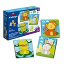 Puzzle de madera, 3 piezas, 3 diseños animales, XALINGO en caja