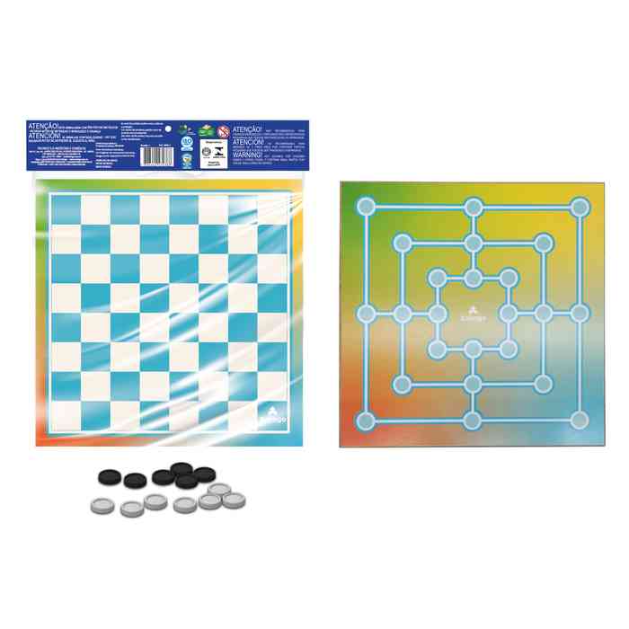 Juego de mesa, damas, tablero de madera, en bolsa, XALINGO