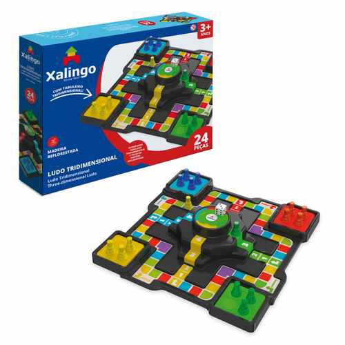 Juego de mesa, ludo, tridimensional, en caja, XALINGO