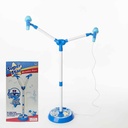 Micrófono de pie doble con luz, 3AA en caja