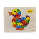 Puzzle de madera, formas con abecedario, varios diseños