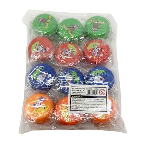 [JU7071] Yoyo de madera con diseños, PACK x12
