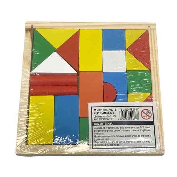 [JU7073] Bloques de madera, 23 piezas, en caja