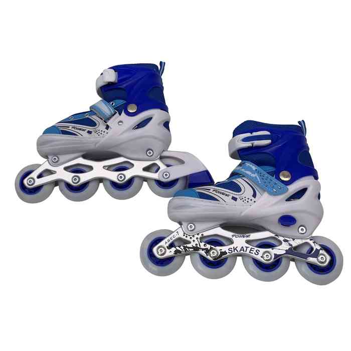 Patines 4 ruedas en línea, extensible ruedas de plástico, estuche PVC talle L (39 al 42)