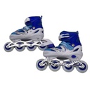 Patines 4 ruedas en línea, extensible ruedas de plástico, estuche PVC talle L (39 al 42)