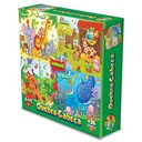 Puzzle de cartón, 43 piezas, 4 puzzles animales, en caja