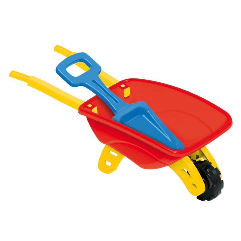 Juego de playa, carretilla de plástico, con pala, en red 2 colores