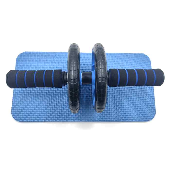[JU7202] Rueda para ejercicio de abdominales, doble rodillo con alfombra en caja