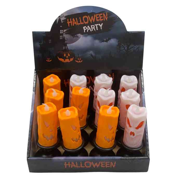 [JU7244] Lámpara decorativa Halloween, vela led candelabro, CAJA x12
