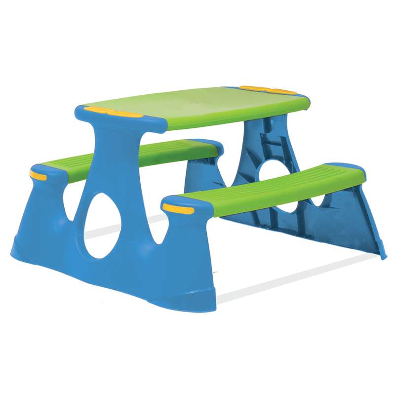 [JU7280] Mesa de plástico con 2 bancos incorporados, en caja