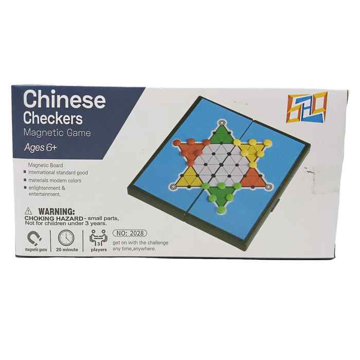Juego de mesa, damas chinas, magnético, en caja