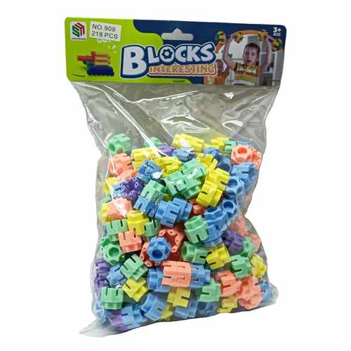 [JU7466] Bloques de plástico, 218 piezas, tubos hexagonales para encastrar, en bolsa