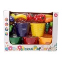 Juego de mesa, clasificación de colores, frutas y verduras x30, en caja