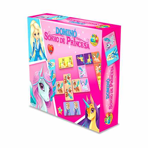 Juego de mesa, dominó, princesas, 28 piezas en caja