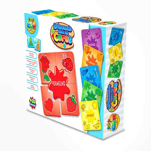 [JU7501] Puzzle de cartón, educativo x6 colores, en portugués en caja