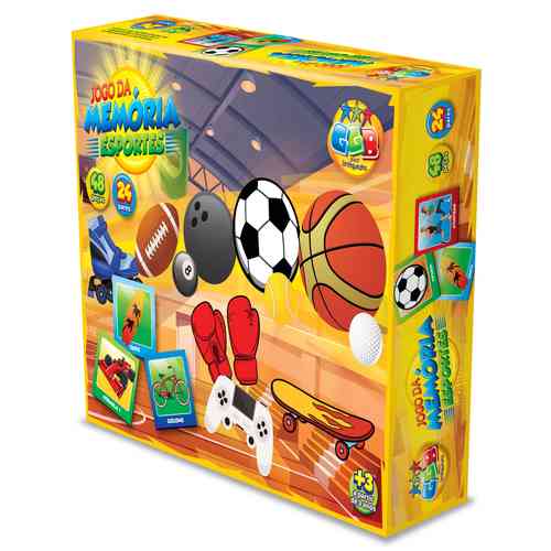 Juego de mesa, memoria, deportes, 48 piezas en portugués en caja